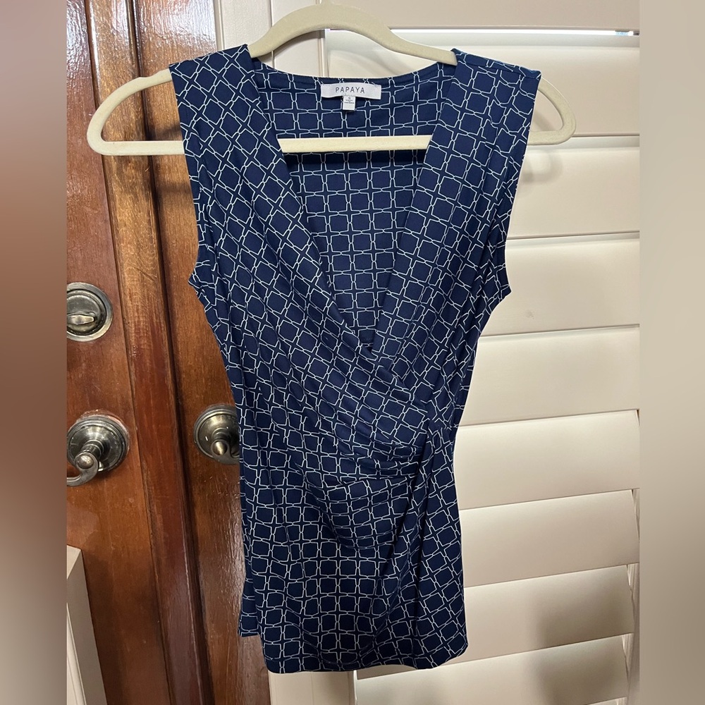 Papaya Navy Geometric Women's Shirt